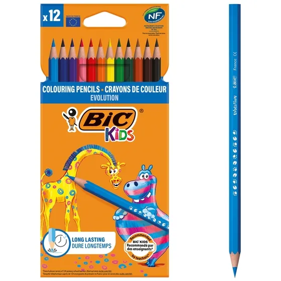 Bickids Kleurpotloden BicKids Evolution assorti etui à 12 stuks