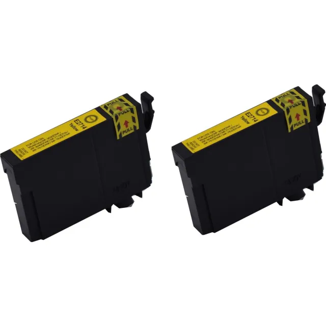 KATRIZ huismerk inkt voor|Epson T27XL Y|13ml | ( 2stuks) - Met chip Geel