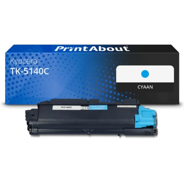 PrintAbout huismerk Toner TK-5140C Cyaan Geschikt voor Kyocera