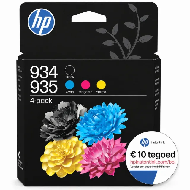 HP 934 originele zwarte/935 cyaan/magenta/gele inktcartridges - Instant inkt tegoed