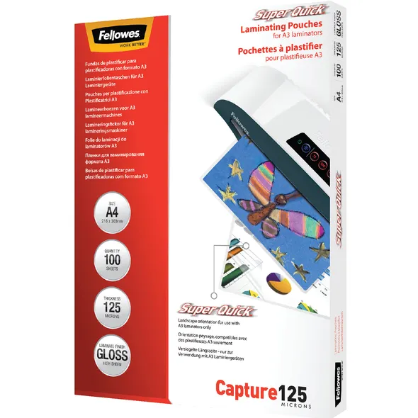 Fellowes Lamineerhoes Fellowes A4 Superquick 2x125micron 100 stuks