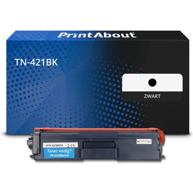 PrintAbout huismerk Toner TN-421BK Zwart geschikt voor Brother