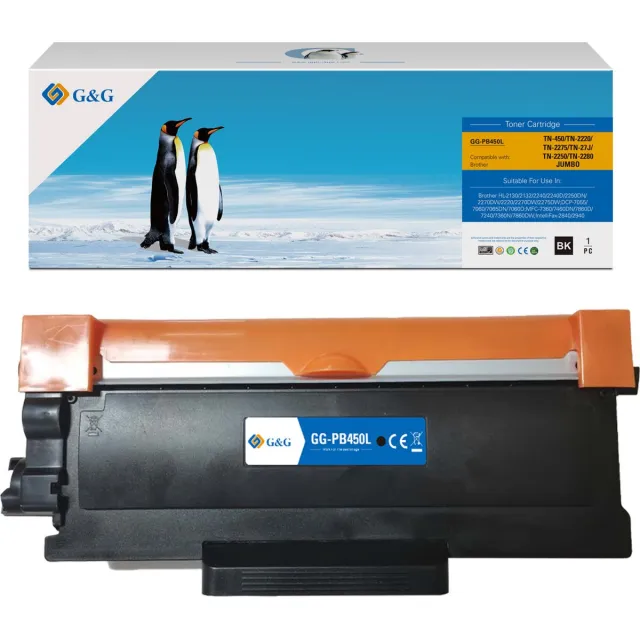 G&G compatibel alternatief voor Brother TN-2010 / TN-2210 / TN-2220 toner cartridge XXL zwart extra hoge capaciteit 5.200 pagina's zwart XXL