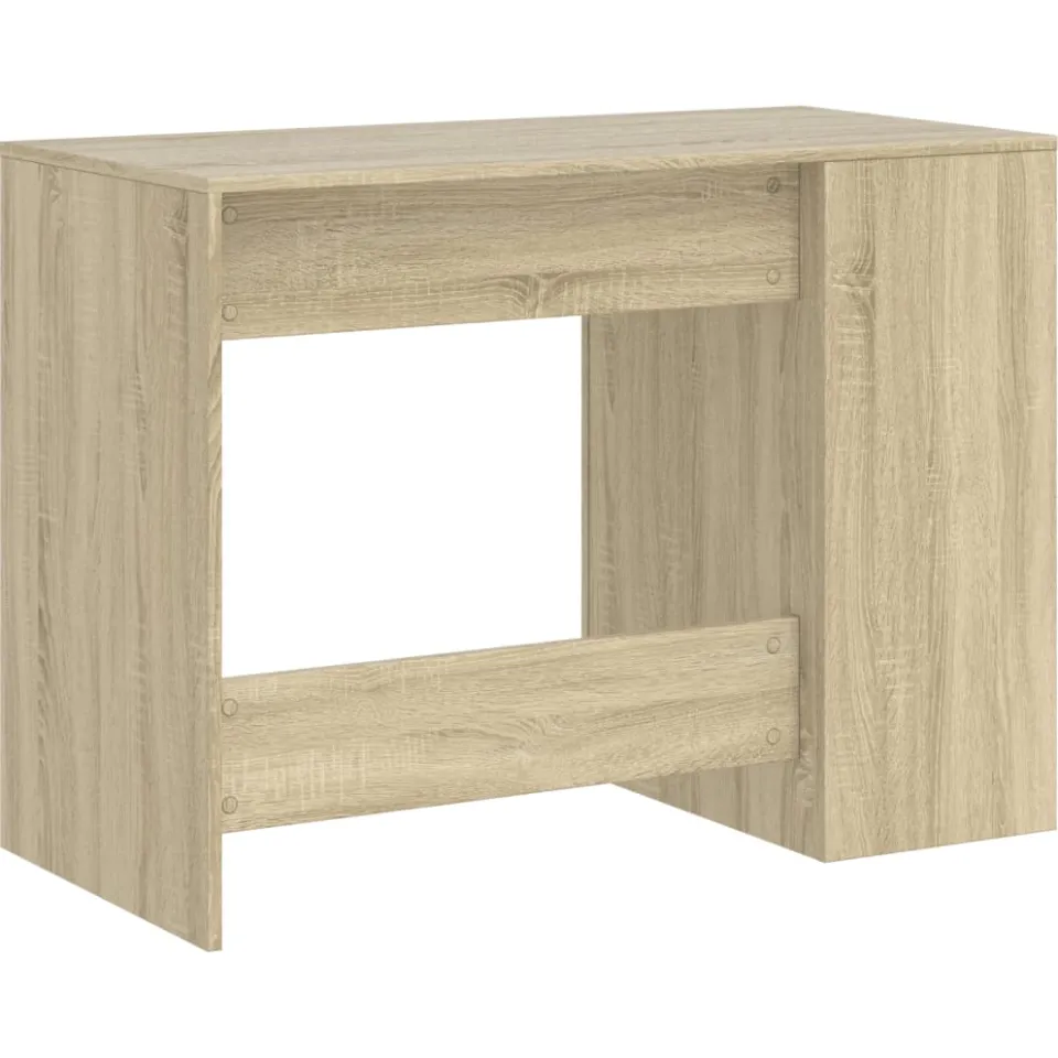 vidaXL Bureau 102x50x75 cm bewerkt hout sonoma eikenkleurig, foto 4