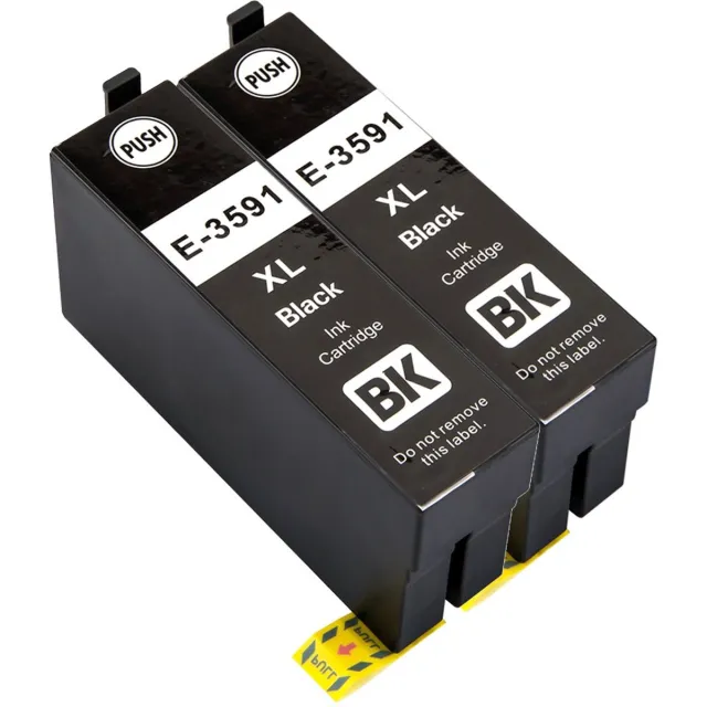 Inktkenners Inktcartridges Geschikt voor Epson 35XL| Multipack van 2x zwart Geschikt voor Epson WorkForce Pro WF-4740, WF-4730, WF-4720, WF-4725 mét chip