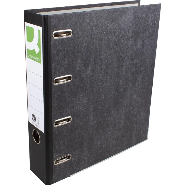 Q-CONNECT ordner, voor ft A4, gewolkt, dubbel, rug van 8 cm, zwart