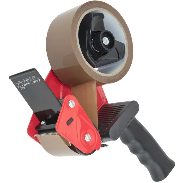 Rapesco Verpakkingstape dispenser Rapesco Germ-Savvy 960 antibacterieel met bruine tape zwart