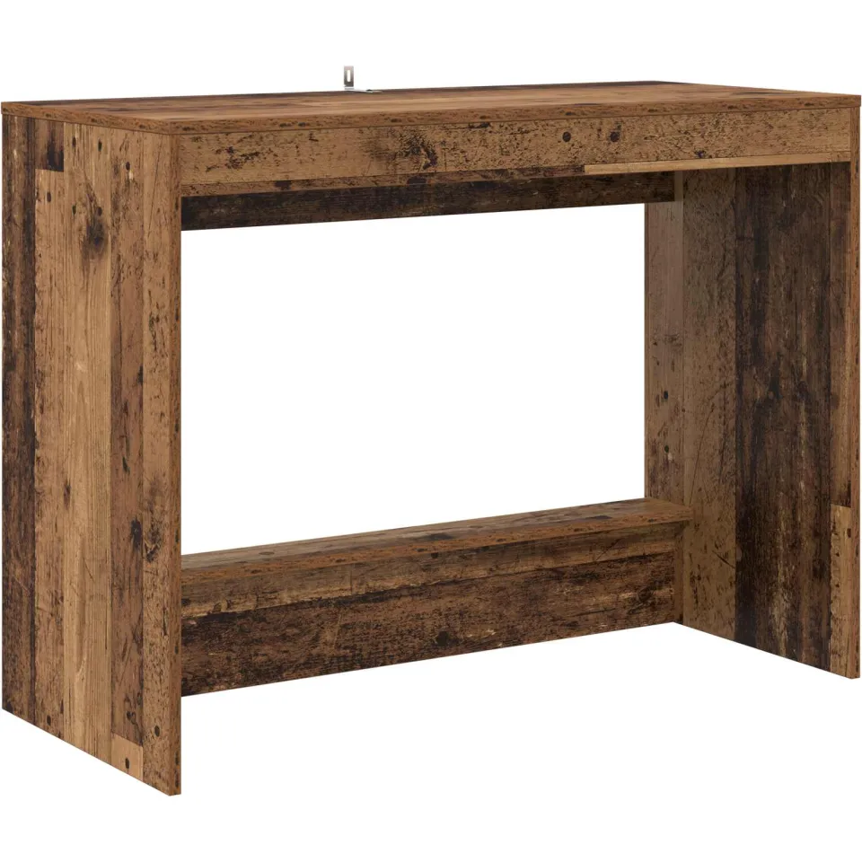 vidaXL Bed Bureau Oud hout Bewerkt hout 100 x 45 x 75 cm Bruin