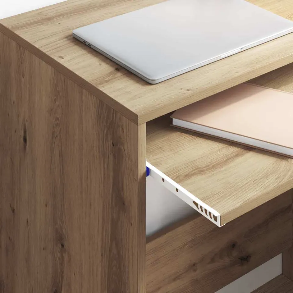 vidaXL Bureau Artisan Eiken 77,5 x 43 x 79 cm Bewerkt hout, foto 4
