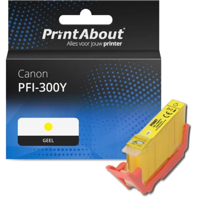 PrintAbout huismerk Inktcartridge PFI-300Y Geel geschikt voor Canon