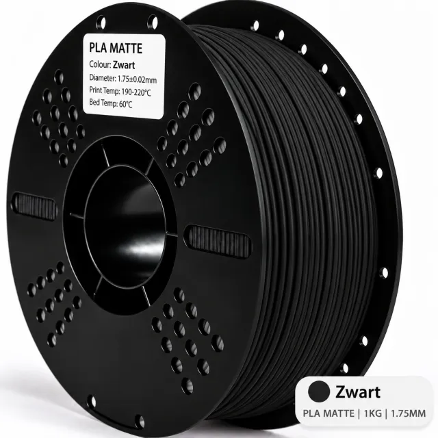 PLA Matte Filament – Zwart – 1.75mm – 1KG – Koppelprint
