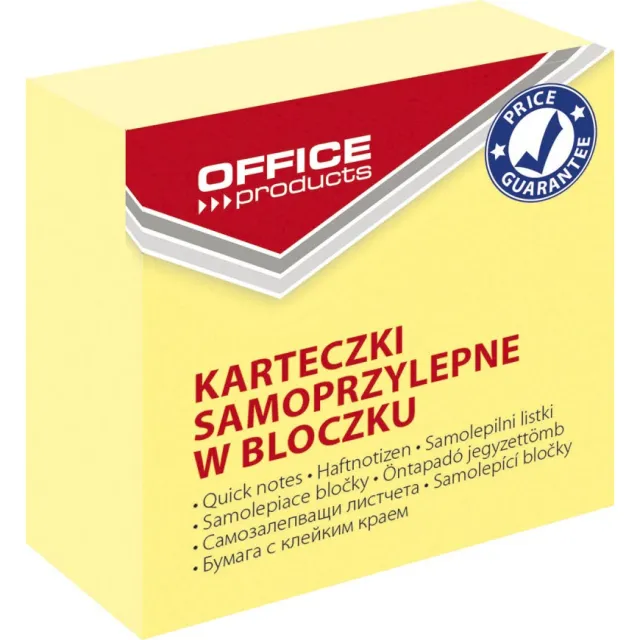 Office Products memoblok, 50 x 50 mm, 400 vel, geel