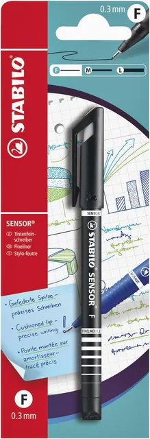 Stabilo Fineliner STABILO Sensor 10198 fijn zwart blister à 1 stuk