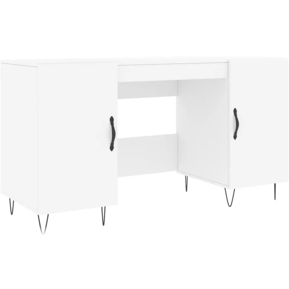 vidaXL Bureau 140x50x75 cm bewerkt hout wit, foto 3