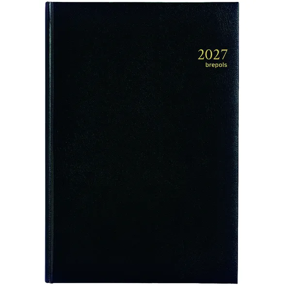 Brepols Agenda 2027 Brepols Omega Lima 7dag/2pagina's zwart wit