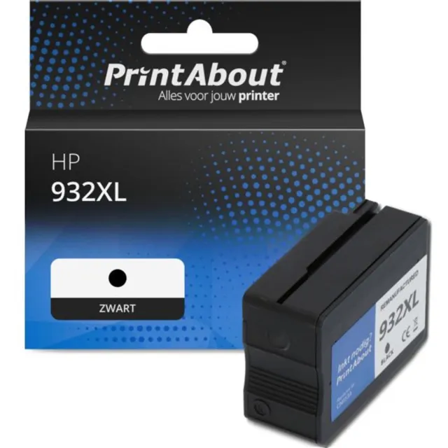 PrintAbout huismerk Inktcartridge 932XL (CN053AE) Zwart Hoge capaciteit geschikt voor HP