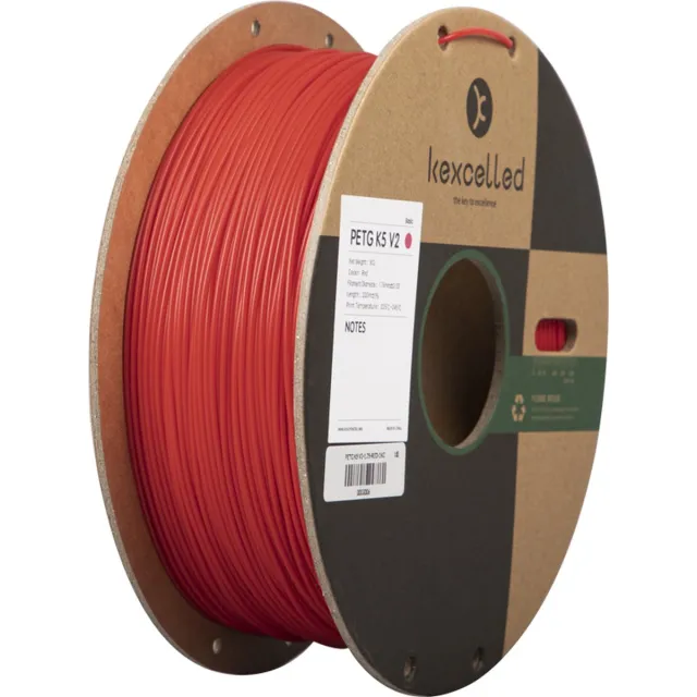 kexcelled PETG Rood/Red 1.75mm 1kg 3D Printer filament Rood/Red - PETG K5 1kg