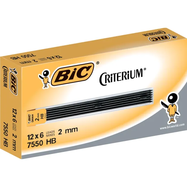 Bic criterium potloodstiften, 2 mm, HB, etui van 6 stuks
