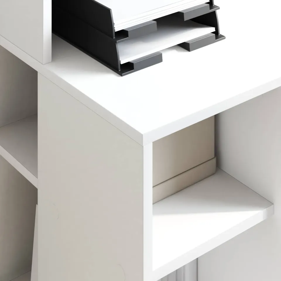 vidaXL Bureau Wit 90 x 48 x 101,5 cm Bewerkt hout, foto 4