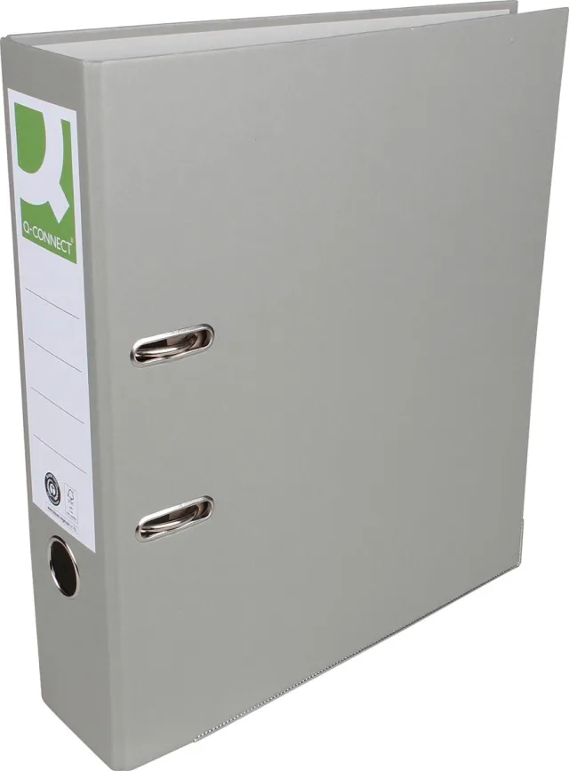 Q-Connect ordner, voor ft A4, uit Recycolor papier, rug van 8 cm, grijs