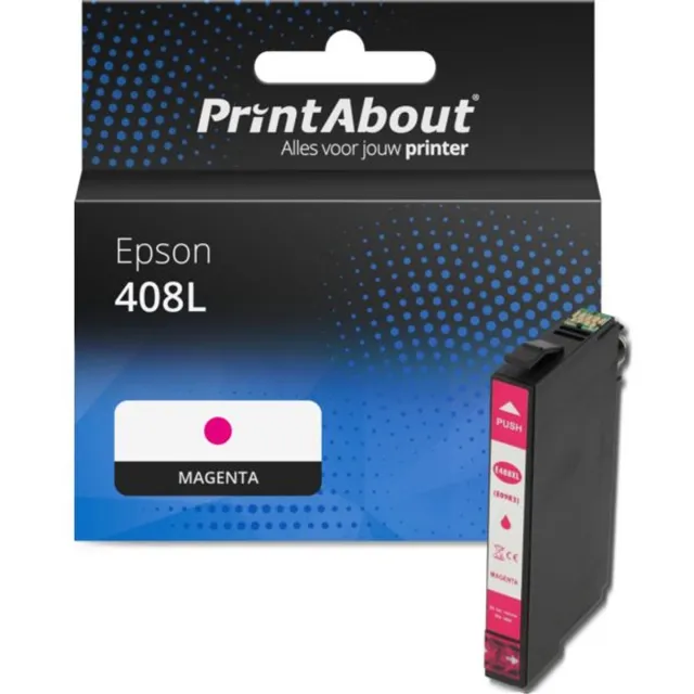 PrintAbout huismerk Inktcartridge 408L (C13T09K34010) Magenta Hoge capaciteit geschikt voor Epson