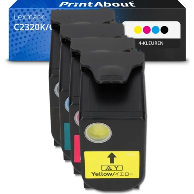 PrintAbout huismerk Toner C2320K/C/M/Y0 4-kleuren Multipack geschikt voor Lexmark
