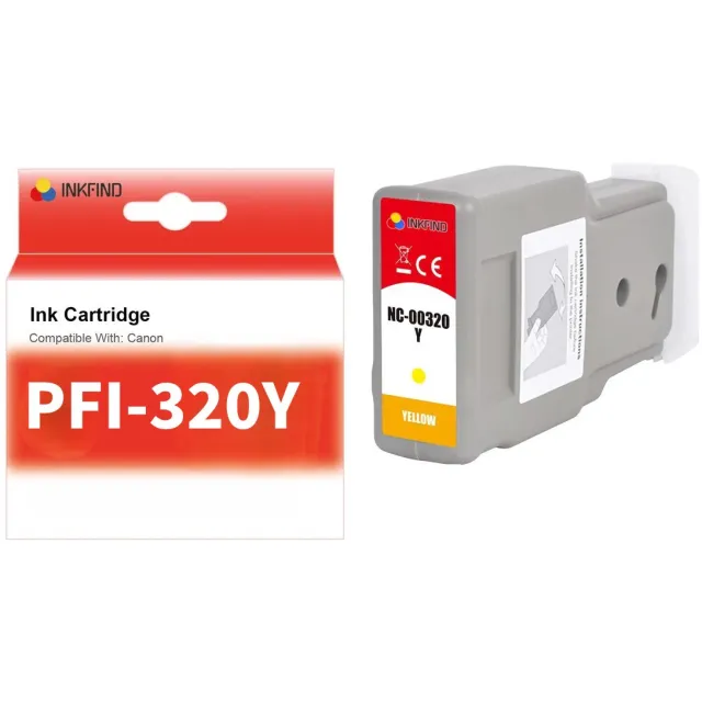 INKFIND PFI-320 Geel Inktcartridge compatibel met Canon PFI-320 - 1-pack Geel*1 Geel x1