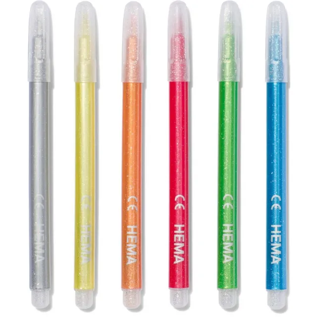 HEMA Glitterstiften - 6 stuks