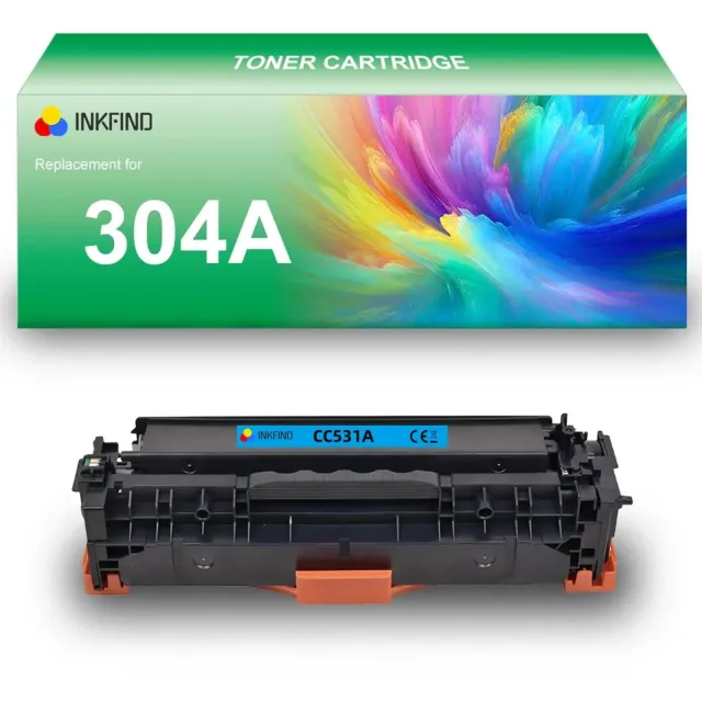 INKFIND 304A (CC531A) / 305A (CE411A) / 312A (CF381A) Cyaan tonercartridge compatibel met HP 304A (CC531A) Cyaan en HP 305A (CE411A) Cyaan en HP 312A (CF381A) Cyaan en Canon toner cartridge 718 Cyaan - 1-pack Cyaan Cyaan x 1