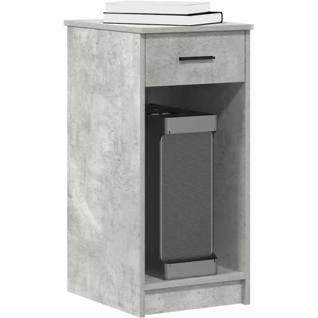 vidaXL Computertorenstandaard met lade 35x45x77 cm betongrijs grijs, foto 2