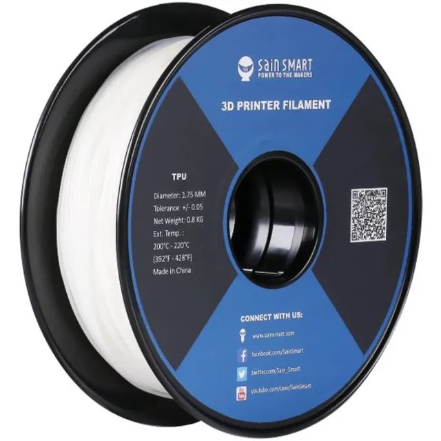 Sain Smart SainSmart TPU Filament 1.75mm 0.8kg - WIT