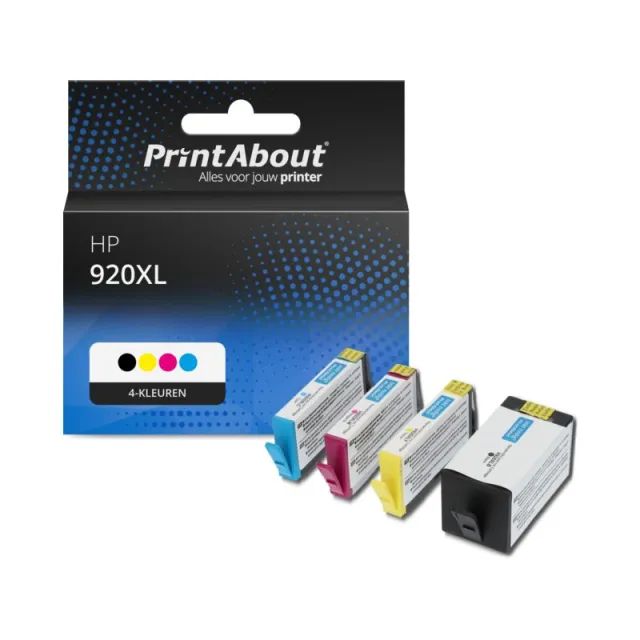 PrintAbout huismerk Inktcartridge 920XL (C2N92AE) 4-kleuren Multipack Hoge capaciteit Geschikt voor HP