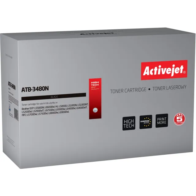 Brother Toner Activejet ATB-3480N (replacement Brother TN-3480; Supreme; 8 000 pages; Black) Zwart