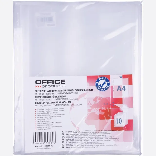 Office Products harmonica showtas, A4, PP, 180 micron, glashelder
