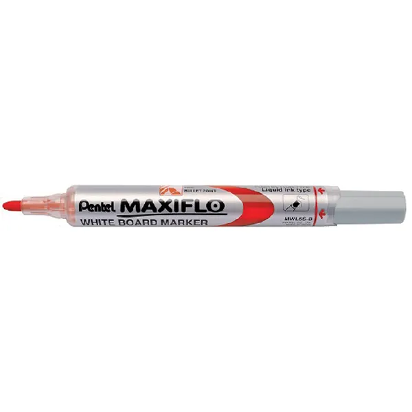 Pentel Whiteboardmarker Pentel MWL5S Maxiflo rond 1mm rood