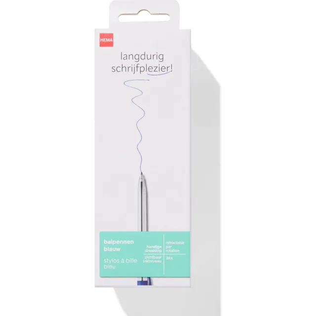 HEMA Balpennen blauwschrijvend, 24 stuks