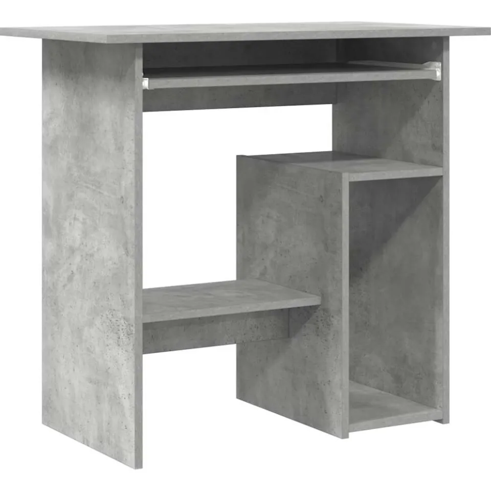 vidaXL Bureau 80x45x74 cm bewerkt hout betongrijs grijs, foto 3