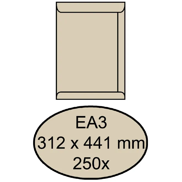 Quantore Envelop Quantore akte EA3 312x441mm cremekraft 250 stuks
