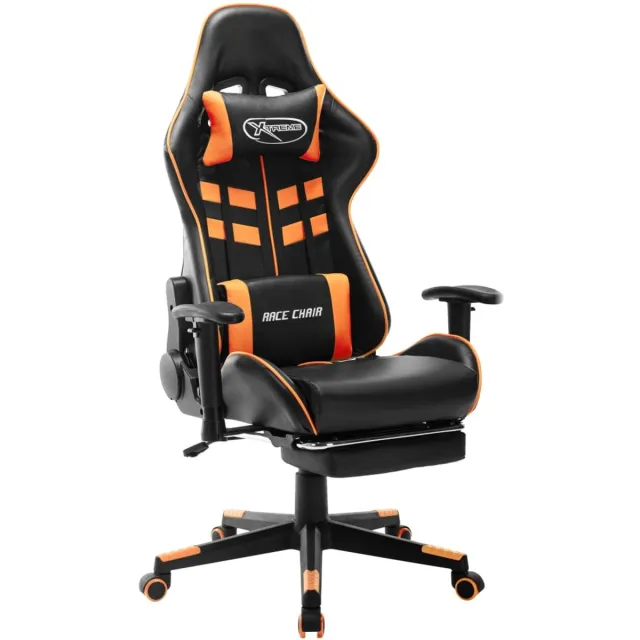 vidaXL Gamestoel - kunstleer - zwart - en - oranje zwart en oranje