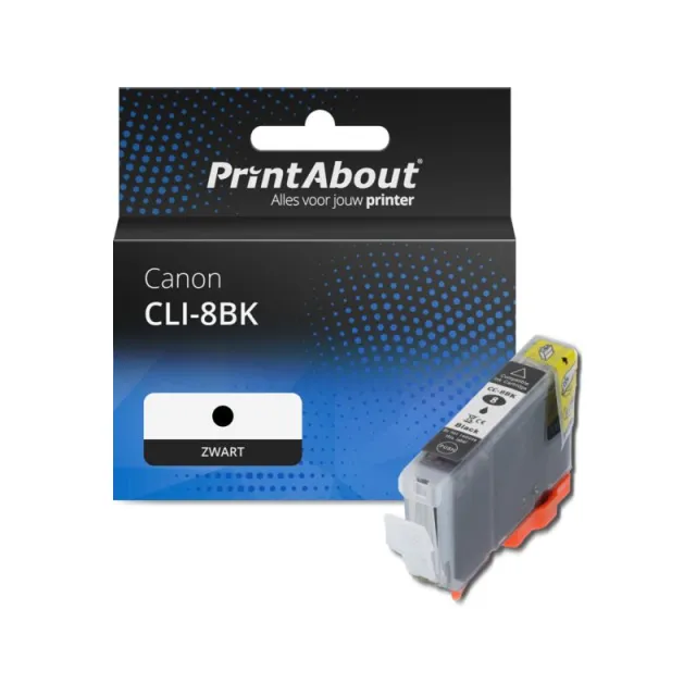 PrintAbout huismerk Inktcartridge CLI-8BK Zwart Geschikt voor Canon