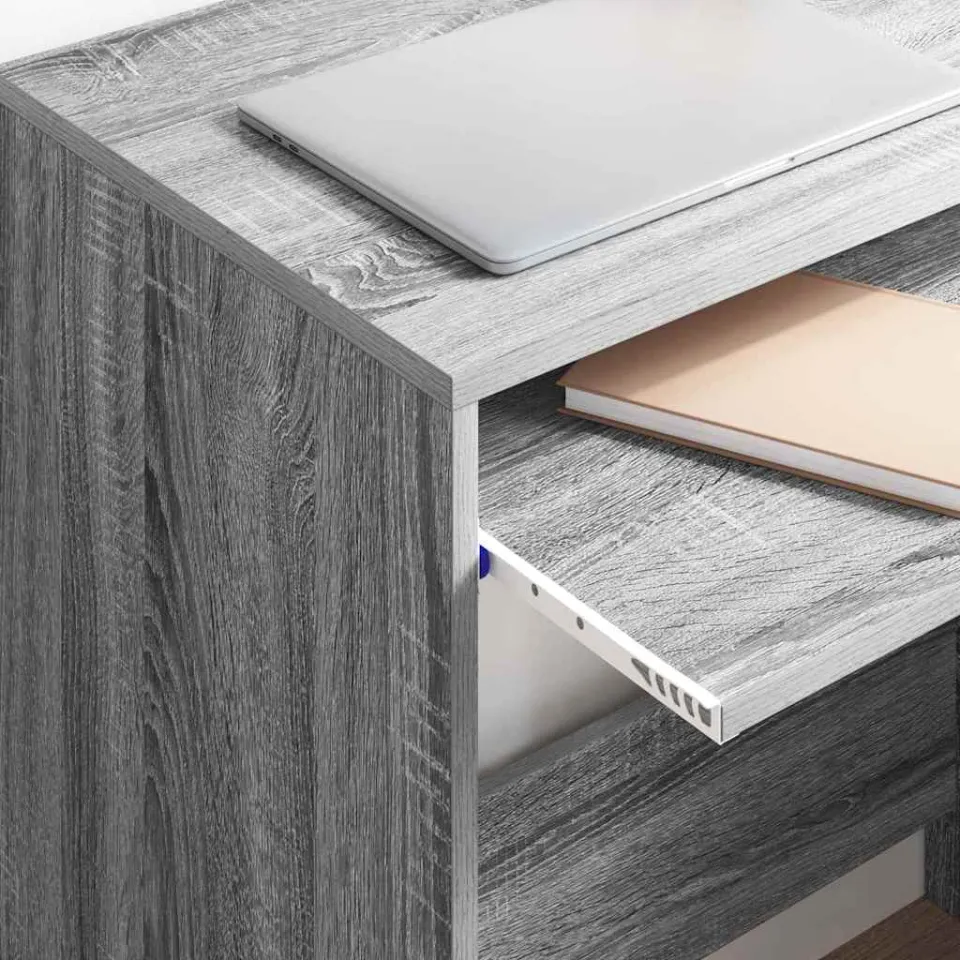 vidaXL Bureau Grijs Sonoma 77,5 x 43 x 79 cm Bewerkt hout, foto 4