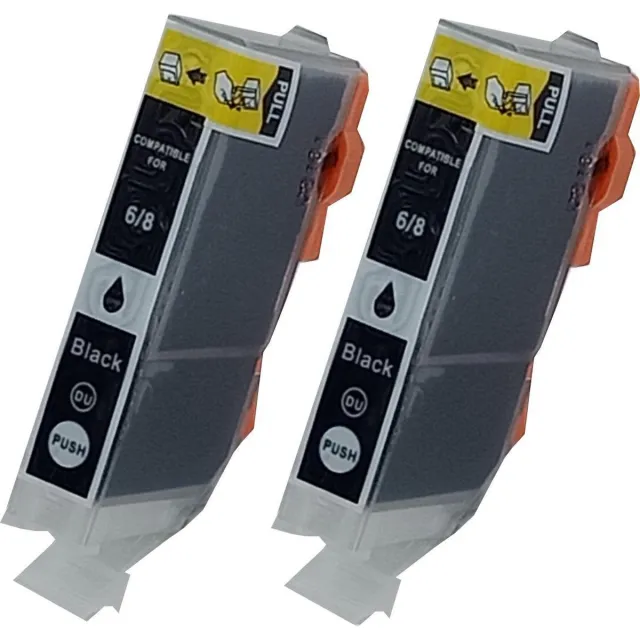 KATRIZ huismerk inkt voor|Canon CLI-8BK |14ml | ( 2stuks) - Met chip Zwart