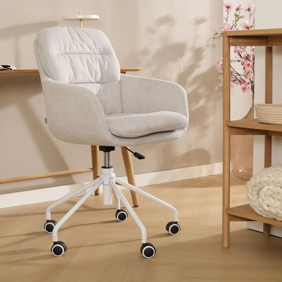 Nolon Nout-Mia bureaustoel beige - wit onderstel, foto 2