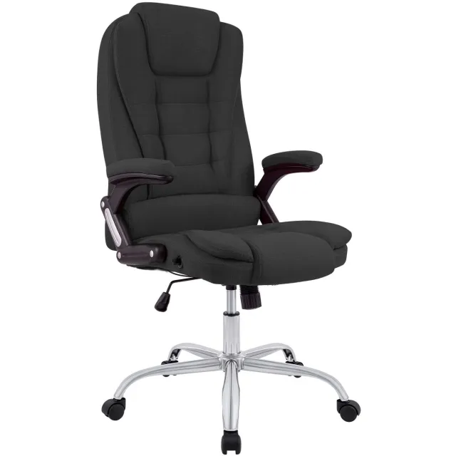 CLP Ergonomische Bureaustoel Thor - Draaibaar & Kantelbaar - Tot 150 kg - Chroom Onderstel - donkergrijs