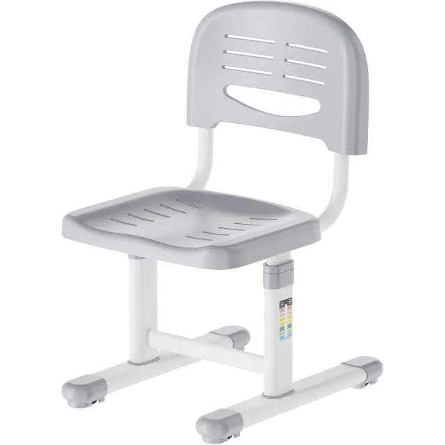 en.casa Kinderstoel Sauda bureaustoel 63-75x36x46 cm lichtgrijs en wit [en.casa]