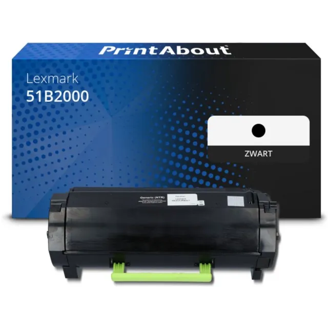 PrintAbout Huismerk Lexmark 51B2000 (512) Toner Zwart