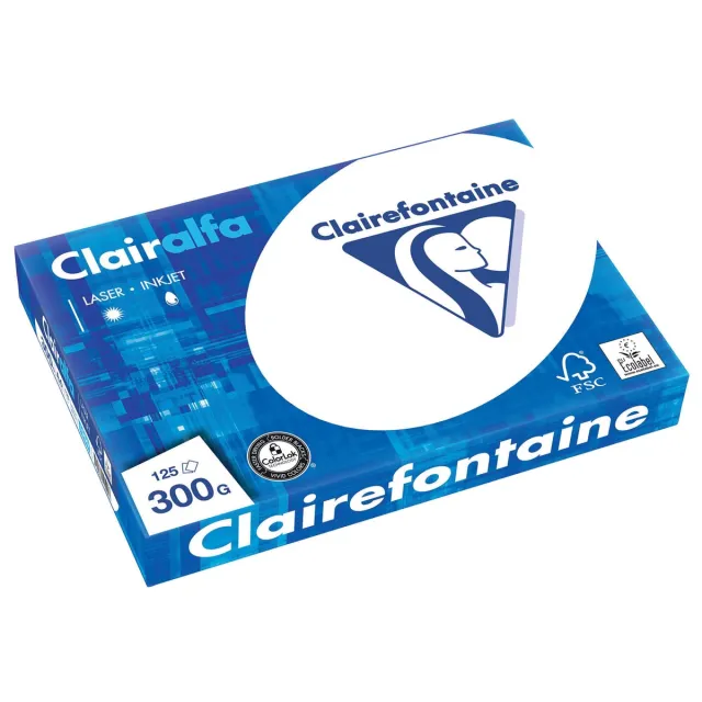 Clairefontaine Clairalfa presentatiepapier A4, 300 g, pak van 125 vel wit