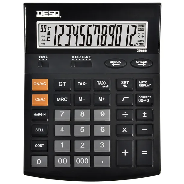 Desq Rekenmachine Desq X-Large Check&Correct zwart