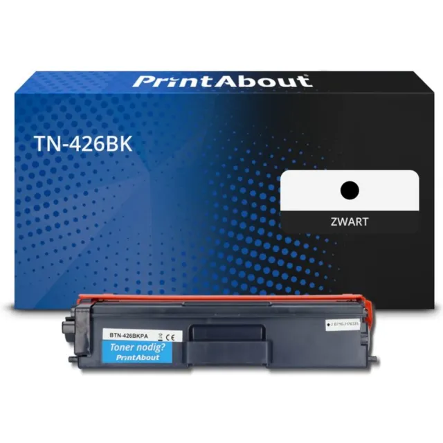 PrintAbout huismerk Toner TN-426BK Zwart Extra hoge capaciteit geschikt voor Brother