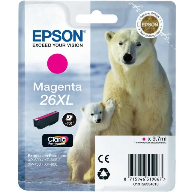 Epson 26XL inktcartridge magenta high capacity 9.7ml 700 paginas 1-pack RF-AM blister